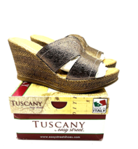 Easy Street Tuscany Marsala Wedge Slide Sandals- Bronze, US 9.5M - £19.98 GBP