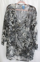 ABED BLACK GREY SHEER LONG TOP SIZE XL #8620 - £7.38 GBP