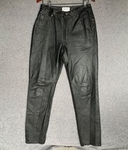 Bagatelle Leather Pant Women 8 Long Black Lined High Rise Motorcycle Biker 31x32 - £27.45 GBP