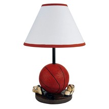 Basketball themed polyresin Accent Table Lamp Orange ORE 31604BA - £29.83 GBP