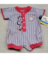 NWT Vintage Disney Mickey Baseball Baby Size 18 Months One Piece Outfit - £23.18 GBP