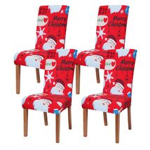 Oloepfo Christmas Chair Covers Set of 4 Stretch Removable Santa Red - $98.85 MXN Oloepfo Christmas Chair Covers Set of 4 Stretch Removable Santa Red - $98.85 MXN