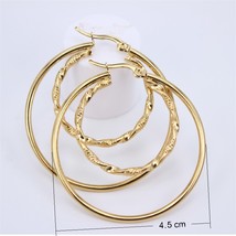 New Fashion Big Circle Punk Stainless steel  Hoop Earrings Twisted Gold Color Fo - £7.62 GBP