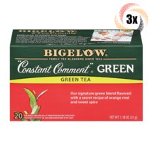 3x Boxes Bigelow Constant Comment Green Tea | 20 Pouches Per Box | 1.18oz - £16.53 GBP