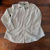 Banana Republic Women's Striped Button-Up Shirt Size 14 Gray - $9.90