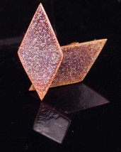 Diamond shape Enamel cufflinks / Vintage artisan set / modernist Arts Crafts cuf - £74.72 GBP
