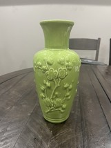 VTG Hyalyn  574 Vase Art Pottery Oriental Style Flowers Celadon Green US... - $39.59