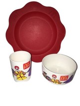 McDonaldsPlate Made Argentina &amp; Plastic Cup &amp; Cereal Bowl Whirley Indust... - £23.60 GBP