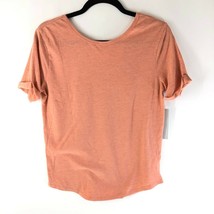 Z by Zella Womens T Shirt Top Low Back Short Sleeve Knit Orange Size XS - £11.40 GBP