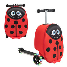 Hardshell Ride-on Suitcase Scooter with LED Flashing Wheels-Red - Color: Red - £137.23 GBP