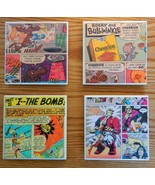 Fun set of 4 square porcelain decoupage comic book themed coasters - $27.35 CAD