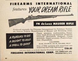 1949 Print Ad FN Deluxe Mauser Bolt-Action RiflesFirearms International ... - $10.78