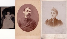 Peet Family (2) Cabinet Photos &amp; Tintype - Franklin B., Louise, Baby of Aunt Liz - £41.95 GBP