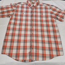 CE Schmidt Workwear Button Down Shirt Men’s XL Red Tartan Plaid Short Sl... - $10.00