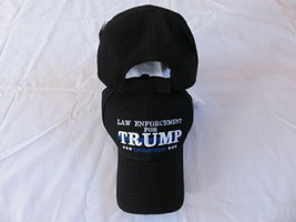 Law Enforcement For Trump 2020 Police Memorial Blue Line USA Black Cotton Cap - $18.88