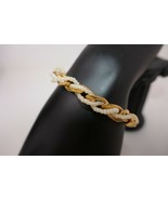 Trifari Twisted Faux Seed Pearl &amp; Gold Tone 7&quot; Bracelet - £31.37 GBP