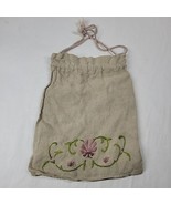 1930S Linen Drawstring Lingerie Hosiery Bag Embroidered Forget Me Not Fl... - $23.14