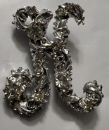 Initial &quot;H&quot; Vintage Brooch Costume Jewelry Silver Tone Rhinestones Unbra... - $25.33 CAD