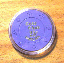 (1) 25 Cent Gold Club C ASIN O Chip - 1987 - Sparks, Nevada - £6.20 GBP