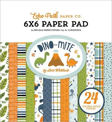 Primary image for Echo Park Double-Sided Paper Pad 6"X6" 24/Pkg-Dino-Mite DM321023