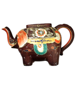 Vintage Japanese Porcelain Satsuma Moriage Trunk Up Elephant Teapot Gold... - €34,72 EUR