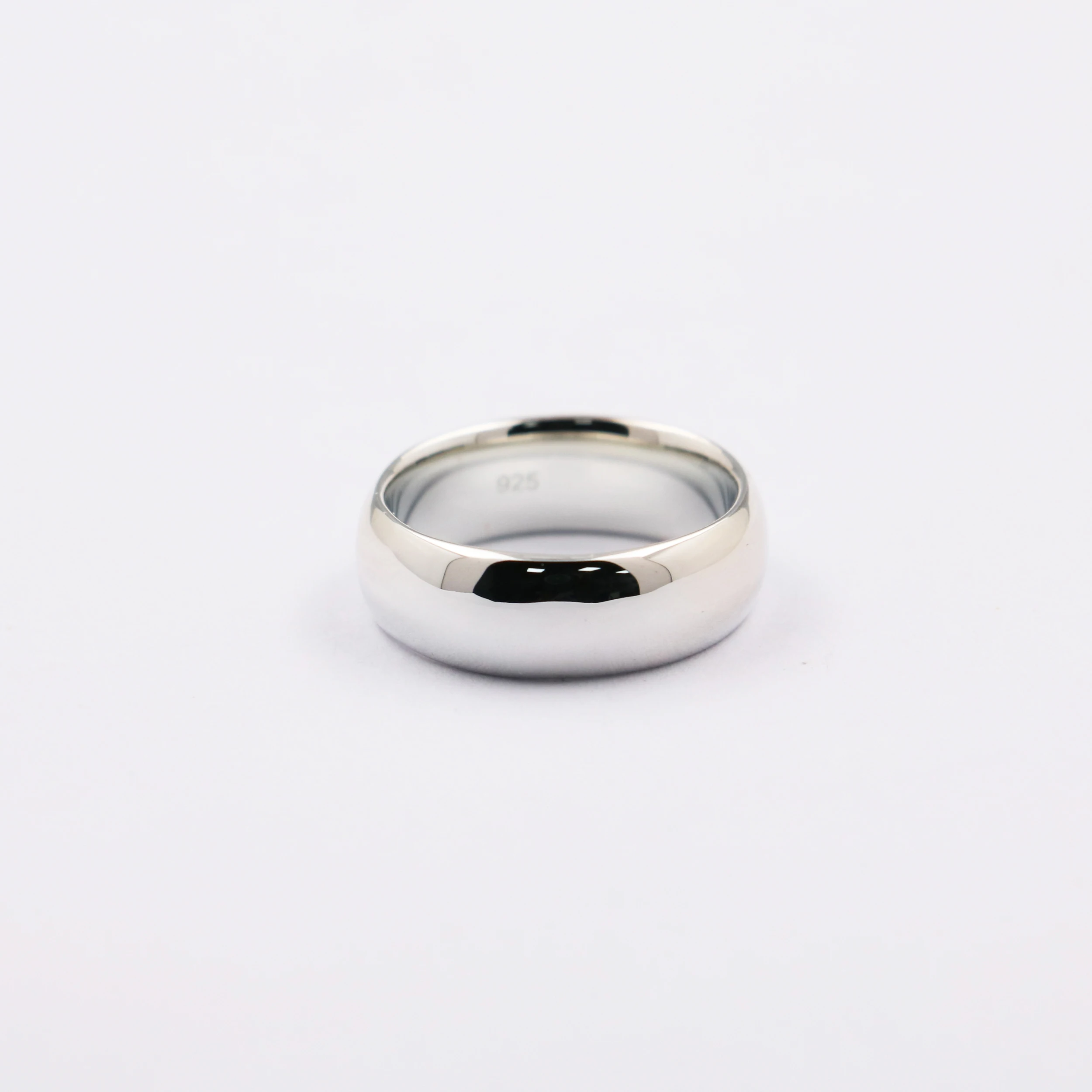 Custom-Engraved Classic Mens Silver Band Ring - £58.64 GBP