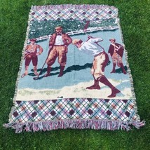 Goodwin Weavers Golf Knit Throw Blanket Woven Tapestry 46x61 Golfer Golfing - £27.32 GBP