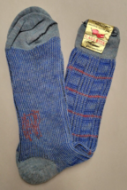 Vtg 1960s NWT Flagg Bros Blue Red Plaid Cotton Knit Socks OSFA - £19.78 GBP