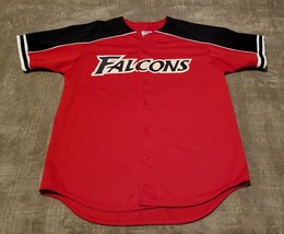 Vintage Majestic Atlanta Falcons Baseball Jersey Red &amp; Black Sewn Patch XL NWOT - £44.32 GBP