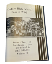 Yearbook Carlisle Iowa IA High School Book Wildcat No Writing Annual 2002 - £24.48 GBP