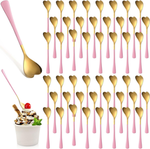 36 Pcs 6.7 Inch Heart Shaped Spoons Pink Dessert Spoons Valentines Day Heart Spo - £15.41 GBP