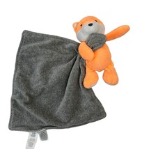 Carter&#39;s Fox Security Blanket Lovey Orange Gray Rattle Baby Toy Plush 10... - $14.01