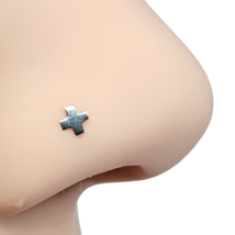 Cross Nose Stud EX Stud 3mm Stud 22g (0.6mm) 925 Sterling Silver Ball End Pin - £3.90 GBP