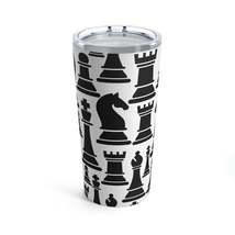 Insulated Tumbler 20oz, Black And White Chess Print - £27.86 GBP
