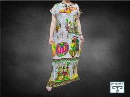 Egyptian Dress. Egyptian queen dress.  Isis Dress. Caftan Embossed Pharaonic Eng - £105.72 GBP