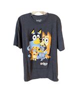 Bluey Family Graphic T-Shirt Adult XL Gray Short Sleeve Cartoon Tee - $17.10