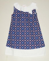 NWT Gymboree Girls Blue Geometric Cotton Summer Dress 4 6 NEW - £12.58 GBP