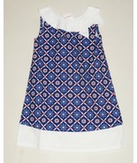 NWT Gymboree Girls Blue Geometric Cotton Summer Dress 4 6 NEW - £12.50 GBP