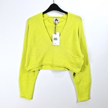 Urban Outfitters BDG Valeria Bright Green Cropped V-Neck Jumper Size Small - £27.95 GBP