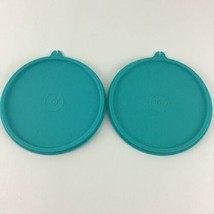 Tupperware Food Storage Container Replacement Lids 227G-3 Teal Blue Lot ... - $17.77