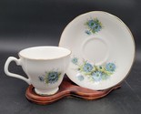 Vintage Royal Windsor England Fine Bone China Blue Flowers Tea Cup &amp; Saucer - £11.82 GBP