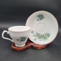 Vintage Royal Windsor England Fine Bone China Blue Flowers Tea Cup &amp; Saucer - £11.72 GBP