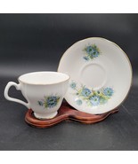 Vintage Royal Windsor England Fine Bone China Blue Flowers Tea Cup &amp; Saucer - €12,78 EUR