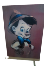 Disney Pinocchio Color Pencil Portrait Drawing On Canvas Board 16&quot;W x 23&quot;T - £23.02 GBP
