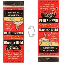 Vintage Matchbook Cover Wonder Weld Magic Car Wash product 1930s man washing car - £19.77 GBP