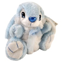 Dan Dee Hopster Bunny Rabbit Plush 7&quot; Seated Stuffed Blue White Soft Eyes Easter - £12.64 GBP