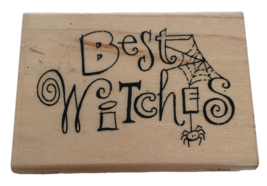 Stampendous Rubber Stamp Best Witches Halloween Pun Humor Sentiment Doodle Web - £9.64 GBP