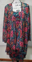 Patra VTG Set Dress &amp; Cardigan Women Petite Large Multicolor Metallic Fl... - $93.13