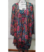 Patra VTG Set Dress &amp; Cardigan Women Petite Large Multicolor Metallic Fl... - $127.72 CAD