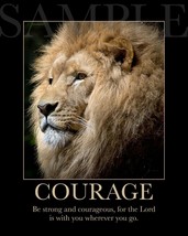 Lion Bible Scripture Picture COURAGE, BE STRONG (8X10) New Art Print Ver... - £3.94 GBP